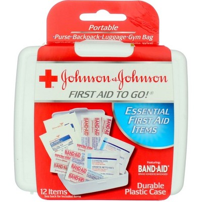 5 Pack Johnson & Johnson To Go First Aid Kit, 12 Ct