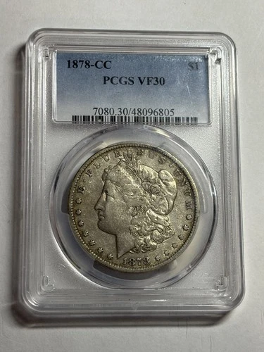 1878 CC Morgan Silver Dollar $1 PCGS VF30 Nice Original Better Date CC