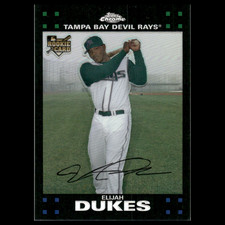 Elijah Dukes Rookie #319 2007 Topps Chrome Refractor Tampa Bay Devil Rays Card. rookie card picture