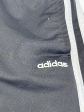 Adidas Track Pants Kids Sz 7 Black Striped Athletic Joggers Elastic Waist Casual