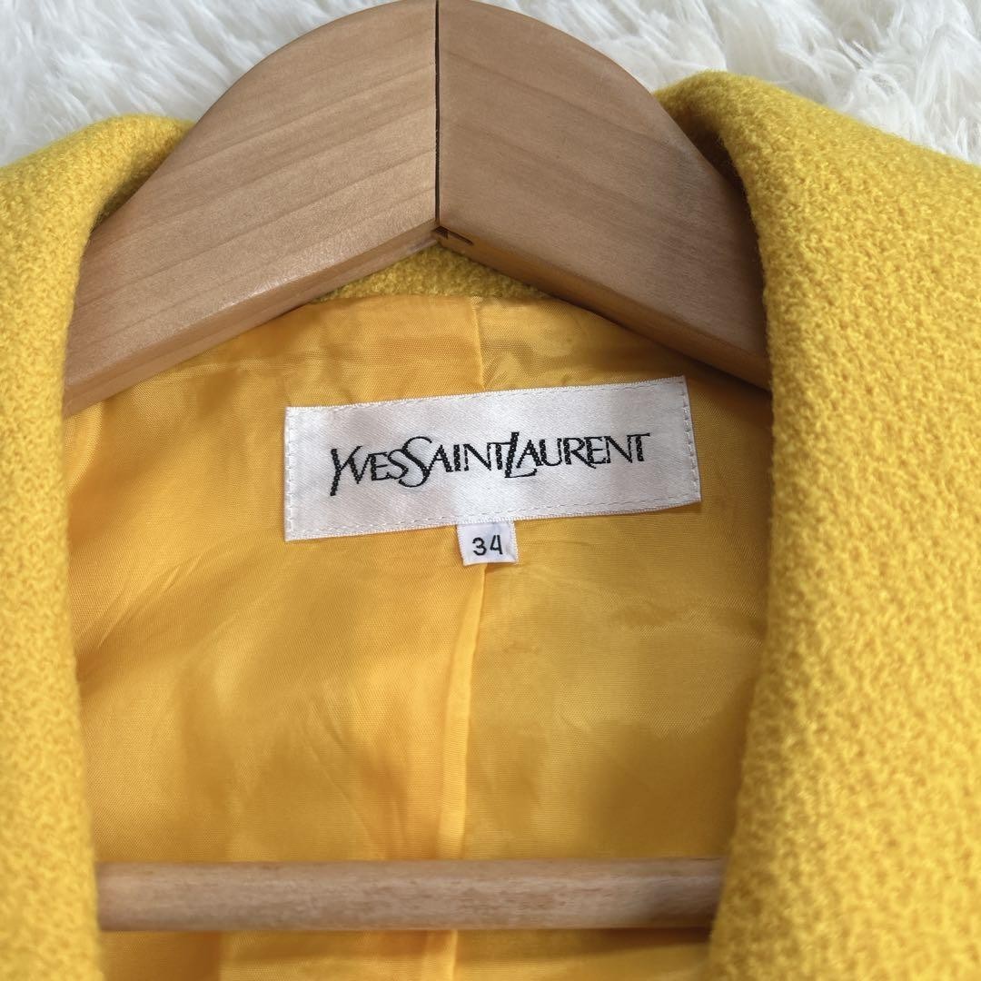 Yves Saint Laurent Vintage Mustard Yellow Gold Button Blazer Jacket 34 thumbnail 2