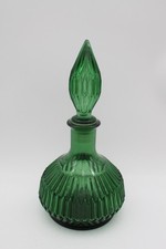 Vintage Empoli gr&uuml;n Glas Geist Flasche Korsett Dekanter mit Stopfen 12"