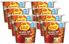 MAGGI 5 Minuten Terrine Gulaschtopf, leckeres Fertiggericht,  8er Pack (8 x 57g)