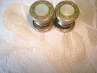 Vintage Art Deco The Pioneer Silver Tone Green and MOP Snap Link Cufflinks KJ — photo 4