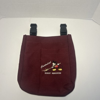 Disneyland Guest Services Cast Member Utility Pouch Mickey Mouse Burgundy Apron