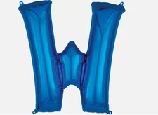 Blue (Letter W) Foil Balloon 34 Inch Decorative Birthday Decor Anagram