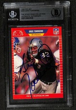Greg Townsend Signed 1989 Pro Set Raiders Card Beckett