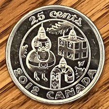 RARE HOLIDAY 2012 Canada 25 cents quarter coin **75% off combined shipping**