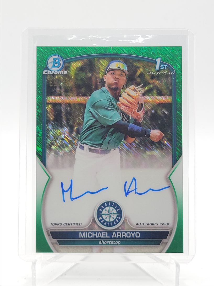 MICHAEL ARROYO 2023 BOWMAN CHROME 1ST GREEN SHIMMER AUTO /99 Q2491