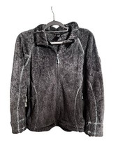 Marmot Women's Gray High-Pile Fuzzy Fleece Full Zip Jacket Size Large