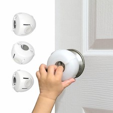 4/6 Pack Child Proof Door Knob Covers Baby Safety Locks for Kids Toddlers White