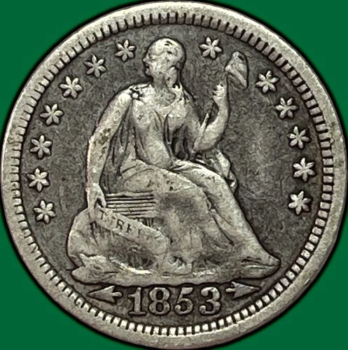 1853 Arrows Seated Liberty Half Dime Very Fine VF Coin #37253