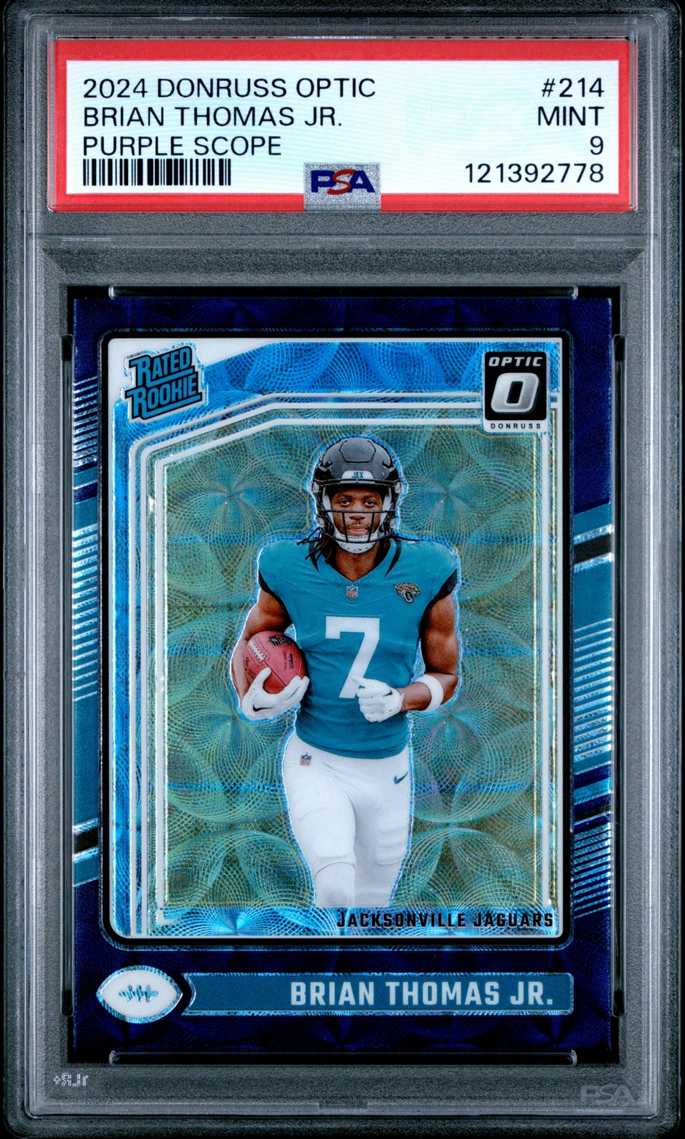 2024 PANINI DONRUSS OPTIC PURPLE SCOPE #214 BRIAN THOMAS JR. PSA 9
