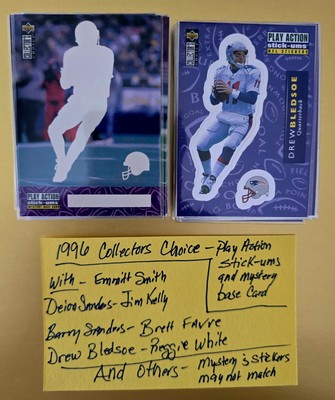 1996   Deion Sanders, Update Play Action Stick-Ums and Mystery Cards, 47 Total