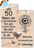 50. Geburtstag Frau Mann, Geschenkideen 50 Geburtstag, KerzenstäNder - 50 Deko,