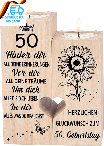 50. Geburtstag Frau Mann, Geschenkideen 50 Geburtstag, KerzenstäNder - 50 Deko,-image