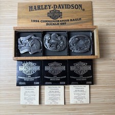 Harley-Davidson 1994 Pewter Commemorative Eagle Buckle Set by Baron 6793/10,000