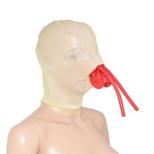 Latex Maske Mundstück und Nasenröhrchen Tra...