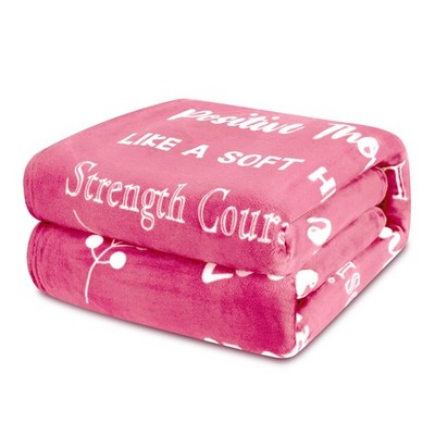 MACEVIA Breast Cancer Gifts for Women Fleece Healing Thoughts Fleece, Pink