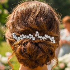 Rhinstone Bride Wedding Hair Pins Silver Crystal Bridal Hair Pieces Hair Acce...