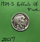1924 S Buffalo 🦬 Indian Head Nickel 5c Fine See Pictures