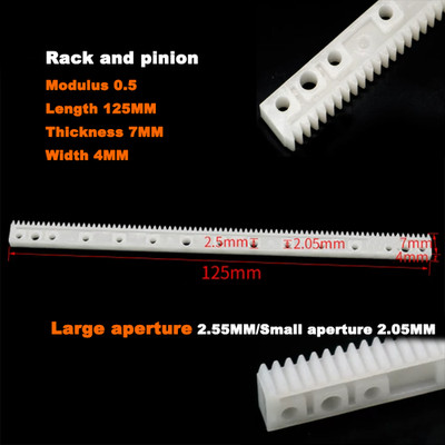 0.5 Module Plastic Gear Rack DIY Model Linear Drive Rack Bar RC Car Robot