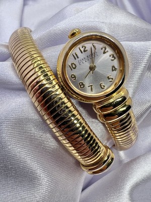 Vintage Joan Rivers Watch Omega Chain Coil Goldtone Wrap 