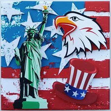 Max Ross - Serigraphy On 3D Feather Panel Retouched, Numbered, In Frame