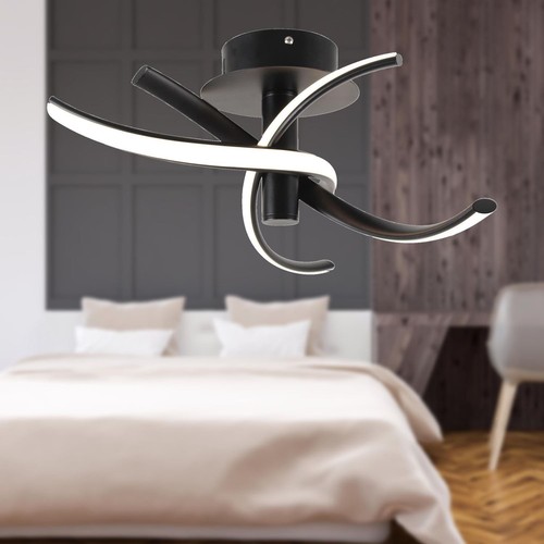 Modern Black LED Ceiling Light Flush Fitting LED Twist Design - 第 7/8 張圖片