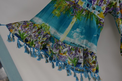 ANTICA SARTORIA 2024 PURPLE AQUA AND LEMONS SHORT TOP OR DRESS ONE SIZE NWT - 第 4/5 張圖片