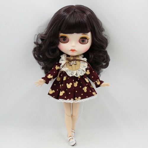 Muñeca Blythe 12" rizos desnudos cabello cara mate cara personalizada cara blanca cuerpo articular - Imagen 3 de 6