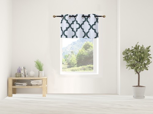 1 STCK. GEFÜTTERT GEOMETRISCH TÜLLE BEDRUCKT FENSTER KLEIDUNG VOLANT TOPPER SWAG 37"X18" - Bild 8 von 22