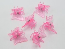 25 Pink Plastic Cute Butterfly Hair Claw Clips Clamp 38X30mm for Kids