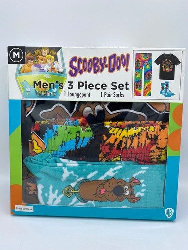 Scooby Doo Mens 3 Piece Pajama Set, T 
