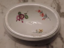 Antique Meissen Porcelain Salt 18th 19th century Sprig Flowers Blue Cross Swords