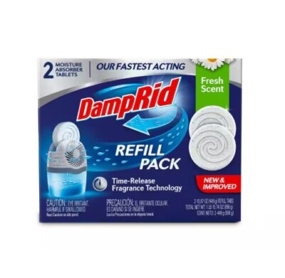 15.8 Ounce Fresh Scent, Odor-fighting Moisture Absorber Refills Bathroom 2 Pack