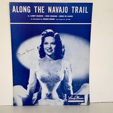 Vintage 1945 Along The Navajo Trail Sheet Music Dinah Shore Cover Photo