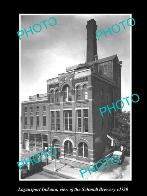 OLD POSTCARD SIZE PHOTO OF LOGANSPORT INDIANA THE SCHMIDT BREWERY c1930