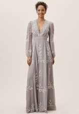 New BHLDN Anthropologie Belize 6 Blue gray gown