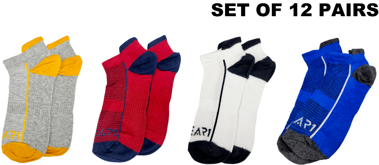Socks Extra Low Cut Ankle Liner Athletic Sports Comfortable Socks | Set 12 Pairs-image