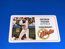 1981 Perma Graphics George Foster Credit Card Baseball Card #15 Cincinnati Reds