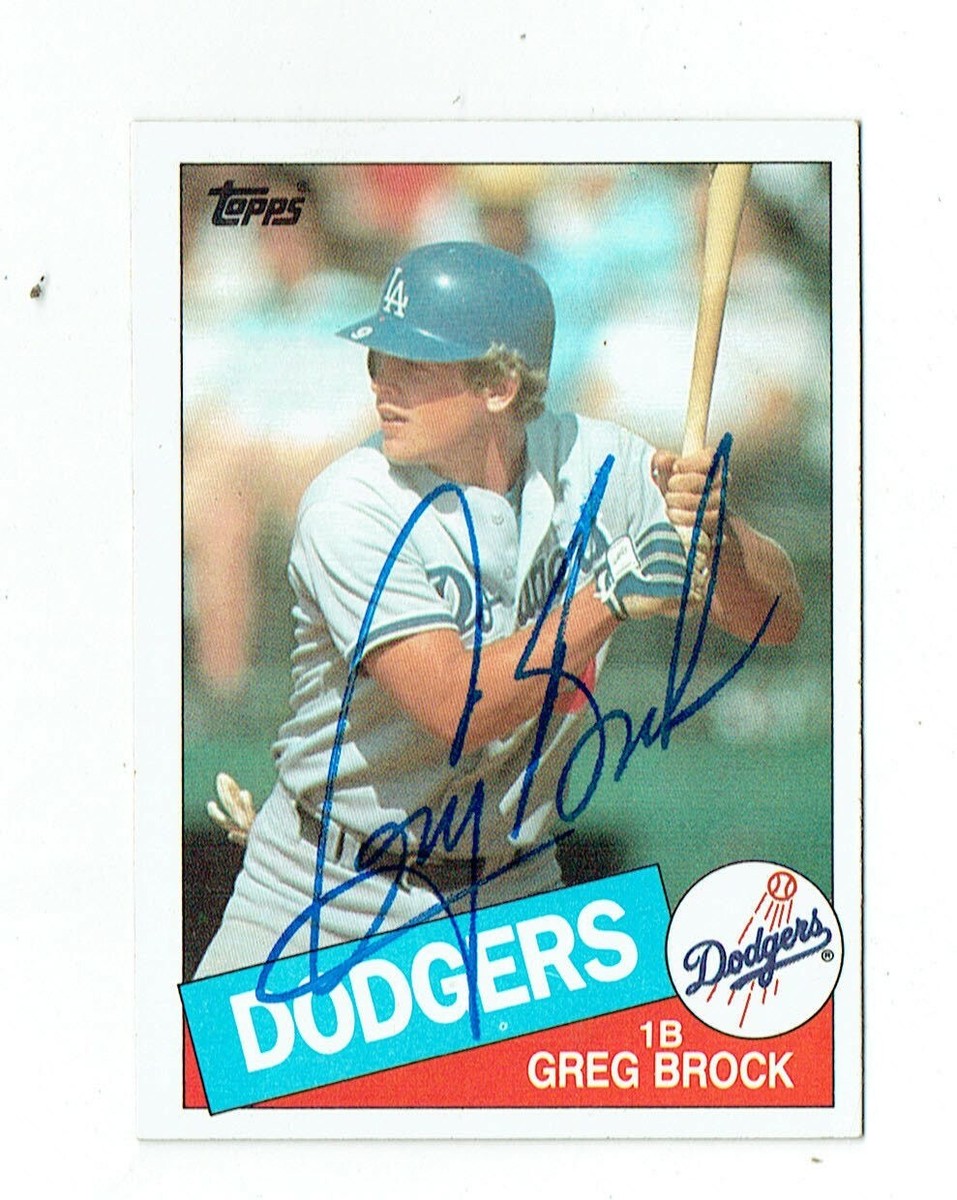 BASEBALL PLAYER GREG BROCK ORIGINAL AUTOGRAPH ON LOS ANGELES