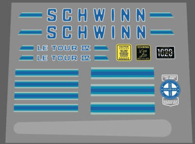 Schwinn 1979 Le Tour IV Komplett Aufkleber Set