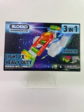 BLOKKO 3 in 1 Led Powered Building System - Light FX Excavator 56 Pieces New 