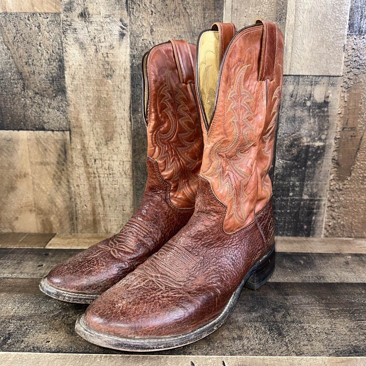 Men\'s Tony Lama Ostrich Boots, Size 10 1/2 D. Brown. Men main image 2