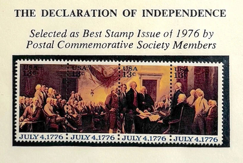 Postal Commerative Society Best Stamp of 1976 Declaration Of Independence RARE - Image 2 of 4