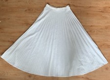 Vintage 1960's-1970's White Sears Nylon Sparkle Long Pleated Skirt ILGWU Tag