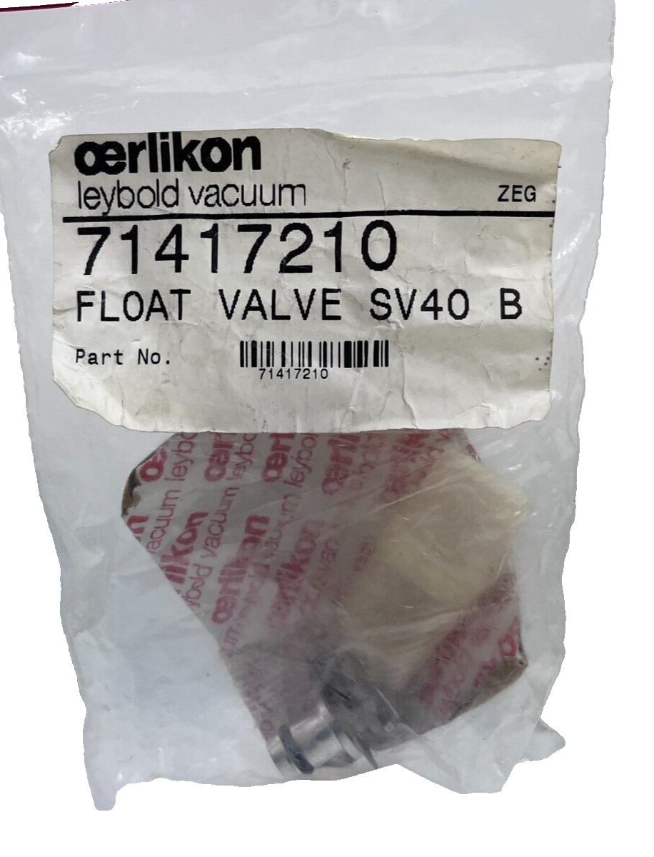 OERLIKON LEYBOLD P/N 71417210 FLOAT VALVE SV40B