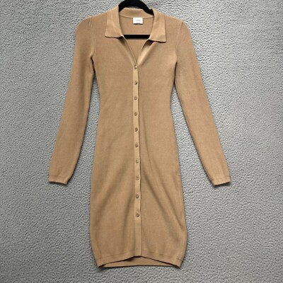Aritzia Wilfred Sweater Dress Womens S Brown Quiet Luxury Minimalist Classic