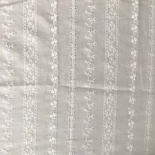 Hollowed out Floral Cotton Stripe Embroidery Lace Fabric 51" Width By the Yard